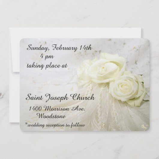 Uitnodiging tot weduwschap tussen prachtige witte (Achterkant)