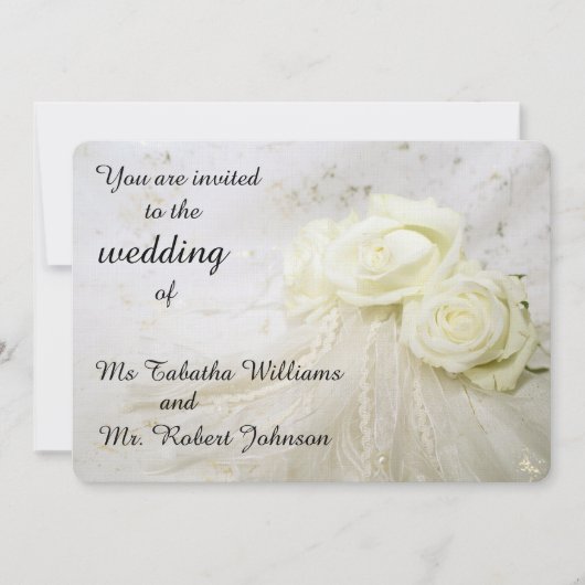 Uitnodiging tot weduwschap tussen prachtige witte  (Voorkant)