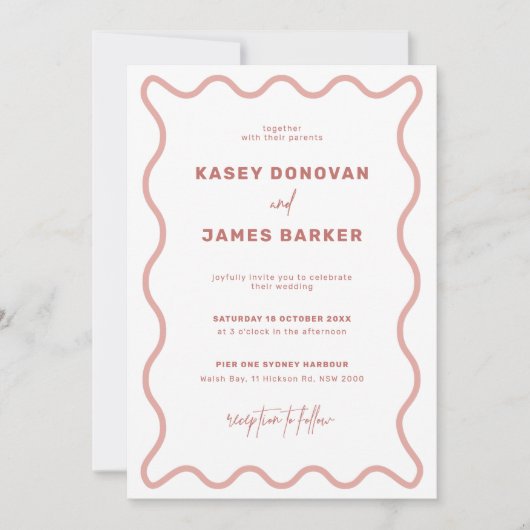 Uitnodiging tot weduwschap tussen roze en witte oo (Voorkant)