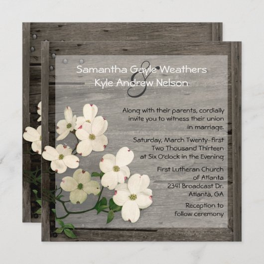 Uitnodiging tot weduwschap tussen Rustic Fence en  (Voorkant / Achterkant)