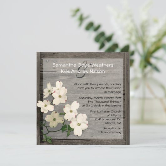 Uitnodiging tot weduwschap tussen Rustic Fence en  (Staand voorkant)