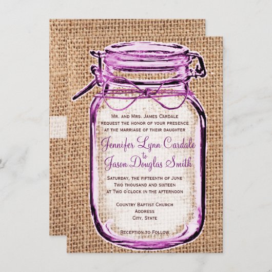 Uitnodiging tot weduwschap tussen Rustisch land Ma (Voorkant / Achterkant)