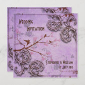  uitnodiging tot weduwschap tussen Tortelduifjes (Voorkant / Achterkant)