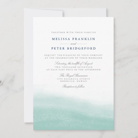 Uitnodiging tot weduwschap tussen zeeglazen (Voorkant)