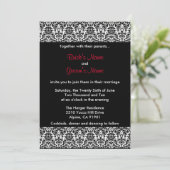 Uitnodiging tot weduwschap tussen zwart/wit en roo (Staand voorkant)