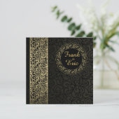 Uitnodiging tot weduwschap tussen zwarte en gouden (Staand voorkant)