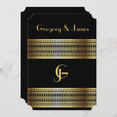 Uitnodiging tot weduwschap tussen zwarte en gouden (Voorkant / Achterkant)