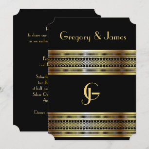 Uitnodiging tot weduwschap tussen zwarte en gouden