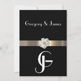 Uitnodiging tot weduwschap tussen zwarte en gouden