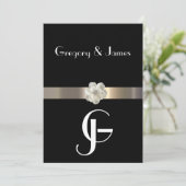 Uitnodiging tot weduwschap tussen zwarte en gouden (Staand voorkant)