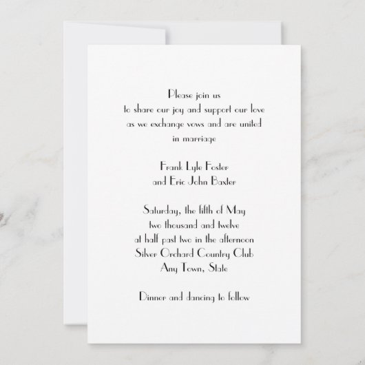 Uitnodiging tot weduwschap tussen zwarte en gouden (Achterkant)