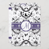 Uitnodiging tot weduwschap tussen zwarte en Paarse (Voorkant / Achterkant)