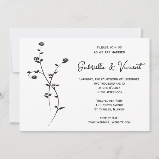 Uitnodiging tot weduwschap tussen zwarte en witte  (Voorkant)