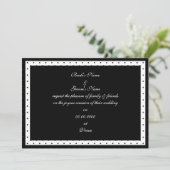 Uitnodiging tot weduwschap tussen zwarte en witte  (Staand voorkant)