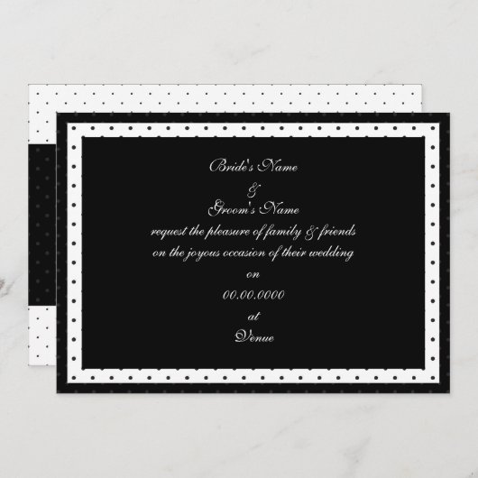 Uitnodiging tot weduwschap tussen zwarte en witte (Voorkant / Achterkant)