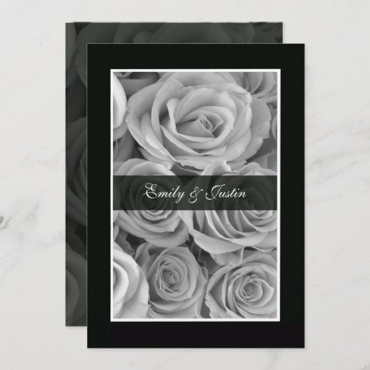 Uitnodiging tot weduwschap tussen zwarte en witte  (Voorkant / Achterkant)