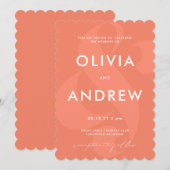 Uitnodiging tot weduwschap van Ampersand Coral Pea (Voorkant / Achterkant)