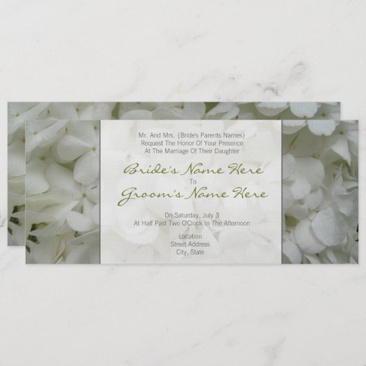 Uitnodiging tot weduwschap van de hydrangea - van  (Voorkant / Achterkant)