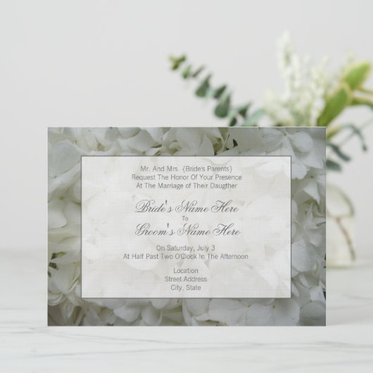 Uitnodiging tot weduwschap van de hydrangea - van (Staand voorkant)