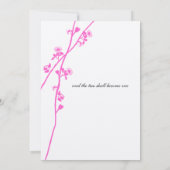 Uitnodiging tot weduwschap van de roze Wild Flower (Achterkant)