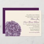 Uitnodiging tot weduwschap van Hydrangea (Voorkant / Achterkant)