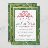 Uitnodiging tot weduwschap van Palms en Flamingos (Voorkant / Achterkant)