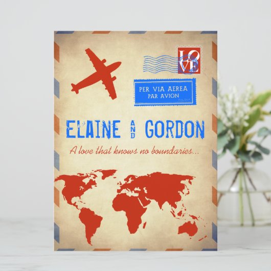 uitnodiging tot weduwschap via Air Mail: Verweerd (Staand voorkant)