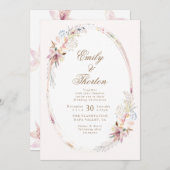 Uitnodiging tot weduwschap via een bloeiende Bohem (Voorkant / Achterkant)