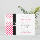 Uitnodiging tot weduwschap via hotroze poka (Staand voorkant)