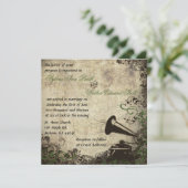 Uitnodiging tot weduwschap via Phonograph Vintage (Staand voorkant)