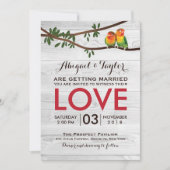 Uitnodiging tot weduwschap voor kleurrijke vogels (Voorkant)