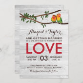 Uitnodiging tot weduwschap voor kleurrijke vogels (Voorkant / Achterkant)