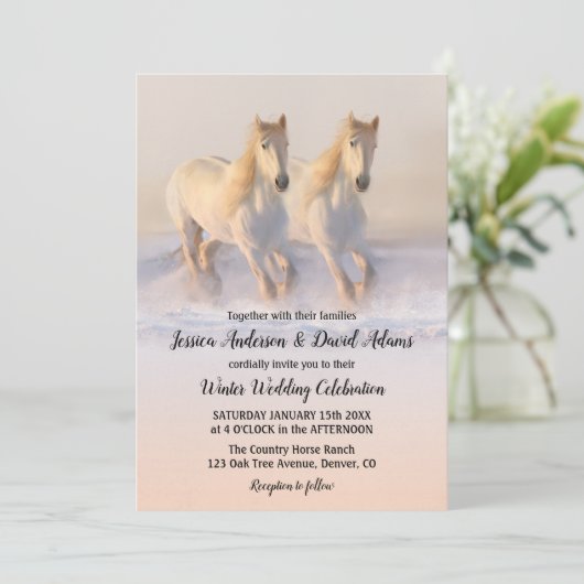 Uitnodiging tot weduwschap voor winterpaarden (Staand voorkant)