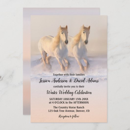 Uitnodiging tot weduwschap voor winterpaarden (Voorkant / Achterkant)