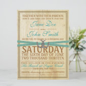 Uitnodiging tot western en houten bruiloft (Staand voorkant)