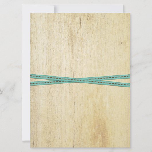 Uitnodiging tot western en houten bruiloft (Achterkant)