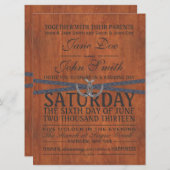 Uitnodiging tot western, hout en lint (Voorkant / Achterkant)