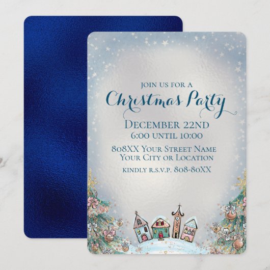 Uitnodiging tot winterdorp en kerstbomen (Voorkant / Achterkant)