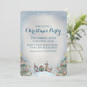 Uitnodiging tot winterdorp en kerstbomen (Staand voorkant)