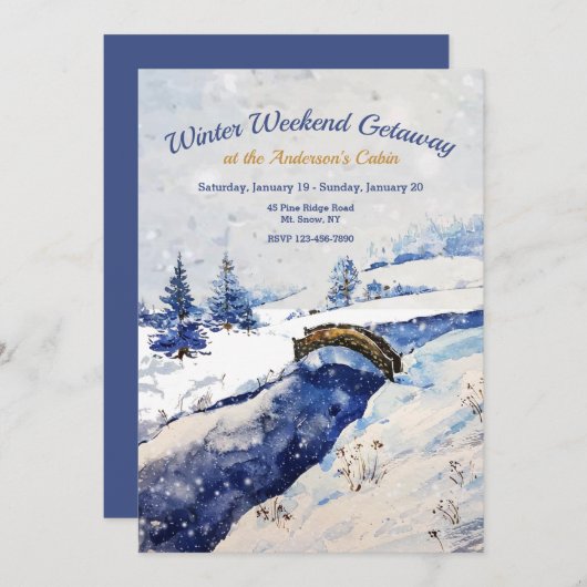 Uitnodiging tot winterrivierbrug (Voorkant / Achterkant)