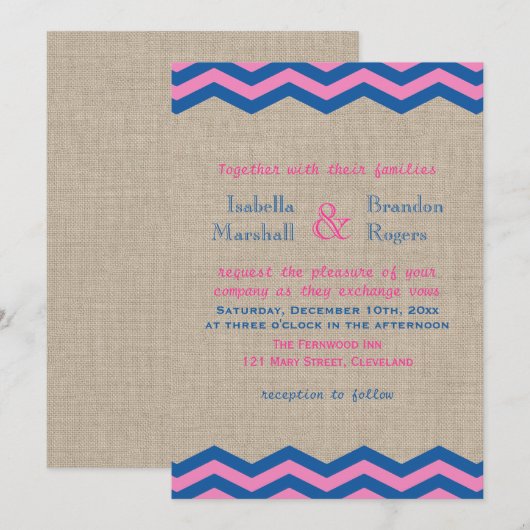 Uitnodiging tot zeemacht en roze huwelijk (Voorkant / Achterkant)