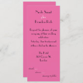 Uitnodiging tot zeer roze bruiloft (Voorkant / Achterkant)