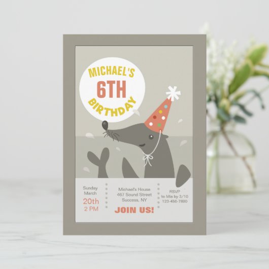 uitnodiging tot zegel van Birthday (Staand voorkant)