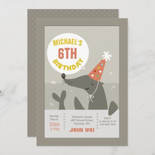 uitnodiging tot zegel van Birthday (Voorkant / Achterkant)