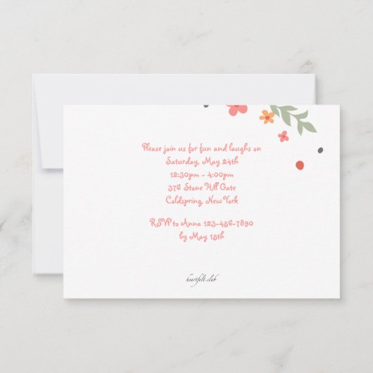 Uitnodiging tot zoete bloemen (Achterkant)