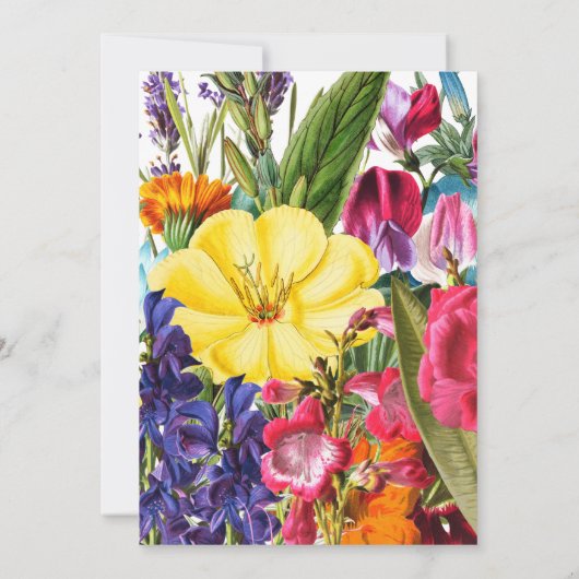 Uitnodiging tot zomerbruiloft voor kleurige bloeme (Achterkant)