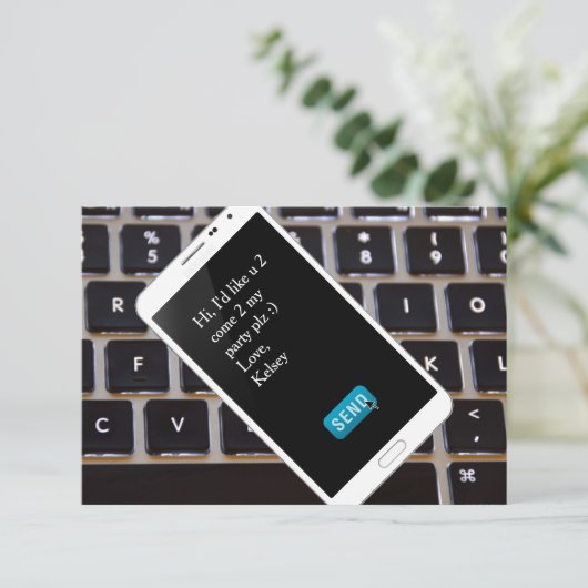 Uitnodiging tot zondag voor mobiel bellen (Staand voorkant)