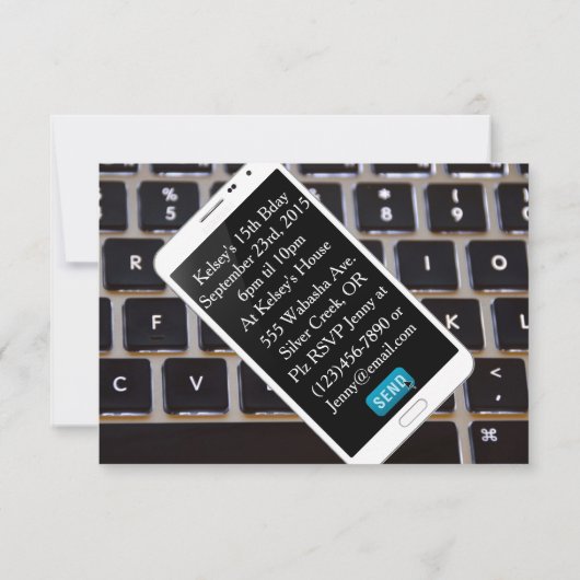 Uitnodiging tot zondag voor mobiel bellen (Achterkant)