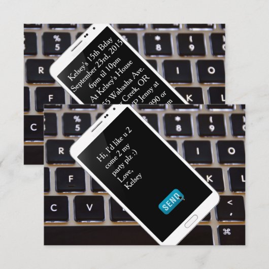 Uitnodiging tot zondag voor mobiel bellen (Voorkant / Achterkant)