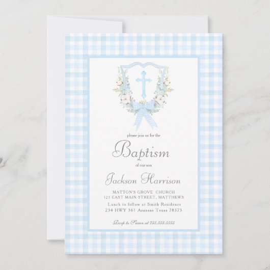 Uitnodiging tot zuidelijk doop, jongensdoop (Voorkant)